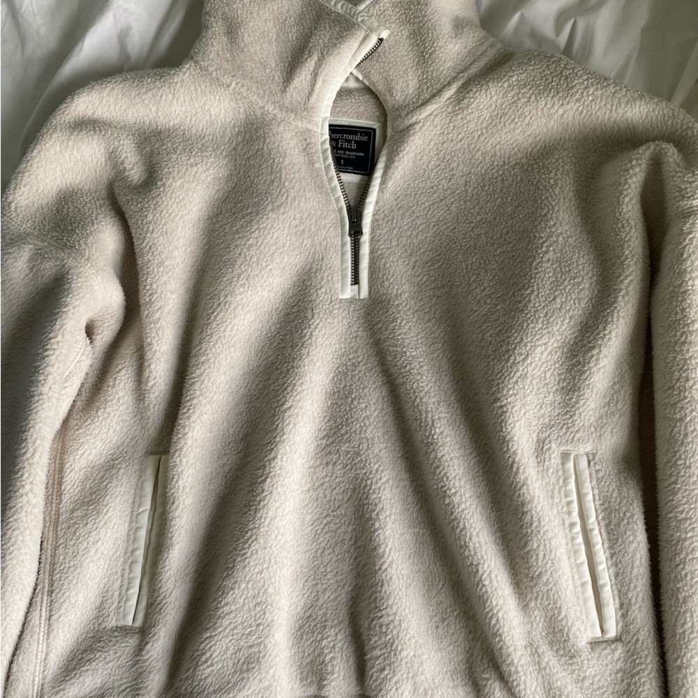Abercrombie fleece quarter-zip cropped